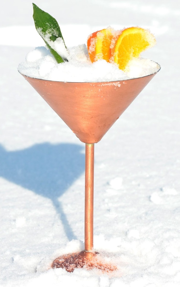 Özel  Bakır Martini Kadeh Düz 250 Ml Skoç